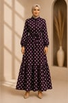 MODA BAŞAK YAZLIK PUANTİYELİ MANGO KUMAŞ RAHAT KALIP ELBİSE
