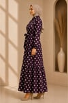 MODA BAŞAK YAZLIK PUANTİYELİ MANGO KUMAŞ RAHAT KALIP ELBİSE