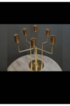 Altılı Metal Gold Şamdan