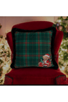 Yeşil Ekoseli Noel Baba Teddy Yastık