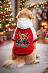 Büyük Irk Kırmızı Merry Chirstmas Yılbaşı Köpek Sweati Köpek Kıyafeti (11-45KG)