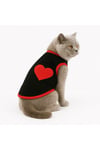 Dogi&Dog Küçük Irk Black Heart Kedi Köpek Atleti Kıyafeti (1-10KG)