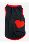 Dogi&Dog Küçük Irk Black Heart Kedi Köpek Atleti Kıyafeti (1-10KG)