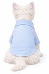 Küçük Irk %100 Pamuk Müslin Açık Mavi Köpek Gömleği Köpek Kıyafeti (1-10KG)