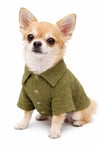Küçük Irk %100 Pamuk Müslin Haki Köpek Gömleği Köpek Kıyafeti (1-10KG)