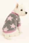 Küçük Irk Gri Polar Pink Star Kedi Köpek Sweati Köpek Kıyafeti (1-10kg)