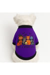 Küçük Irk Halloween Purple Black Cat Köpek Kıyafeti Kedi Kıyafeti (1-10KG)