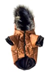 Küçük Irk Kahve Deri Anorak Köpek Montu Köpek Kıyafeti (01-11 KG)