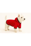 Küçük Irk Kırmızı İthal Softshell Kumaş İçi Polarlı Köpek Yağmurluğu (1-11 KG)