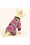 Küçük Irk Love Pink Neon Köpek Tulumu Köpek Kıyafeti Kedi Kıyafeti (1-10KG)