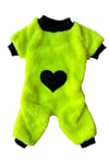 Küçük Irk Neon Yeşil Peluş Kışlık Polar Köpek Tulumu Köpek Kıyafeti Kedi Kıyafeti (1-10kg)