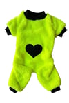 Küçük Irk Neon Yeşil Peluş Kışlık Polar Köpek Tulumu Köpek Kıyafeti Kedi Kıyafeti (1-10kg)