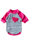 Küçük Irk Pembe Kalp Kedi Köpek Tshirt Köpek Kıyafeti (0,5-10KG)