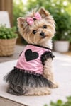 Küçük Irk Pink Varaklı Köpek Elbisesi Köpek Kıyafeti (1-10KG)