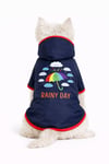 Küçük Irk Rainy Day Lacivert Tasma İlikli Köpek Yağmurluğu Köpek Kıyafeti (1-10 KG)