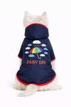 Küçük Irk Rainy Day Lacivert Tasma İlikli Köpek Yağmurluğu Köpek Kıyafeti (1-10 KG)