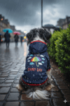 Küçük Irk Rainy Day Lacivert Tasma İlikli Köpek Yağmurluğu Köpek Kıyafeti (1-10 KG)