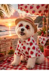 Küçük Irk Strawberry Yazlık Kedi Gömleği Köpek Gömleği Köpek Kıyafeti (1-10KG)