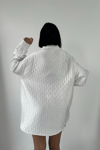 Beyaz Oversized Polo Yaka Gömlek