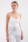 Bigdart İp Askılı Crop Top BEYAZ