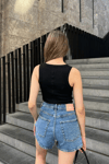 Fitilli Askılı Basic Atlet siyah