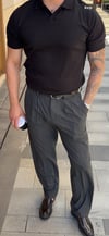 Gri beyaz çizgili kumas pantolon