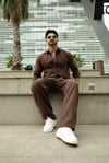 Kahverengi Gömlek ve Pantolon Oversize Takım