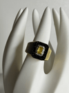 Black Square Gold Yüzük