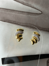 Burgu Taşlı Gold Küpe