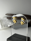 Burgu Taşlı Gold Küpe