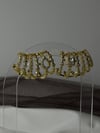 Luxe Taşlı Gold Küpe