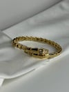 Serpentina Taşlı Gold Kelepçe