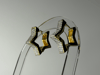 Yıldız Taşlı Gold Küpe