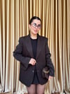 Acı Kahve Oversize Vatkalı Blazer Ceket