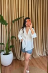 Basic Oversize Gömlek - Beyaz