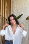 Basic Oversize Gömlek - Beyaz