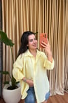 Basic Oversize Gömlek - Sarı