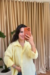 Basic Oversize Gömlek - Sarı