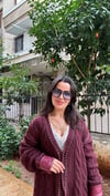 Bordo Zımba Geçişli Tasarım Model Hırka