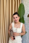 Krem Bağcıklı Korse Bluz