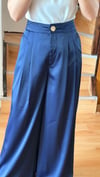 Lacivert Saten Pantolon 