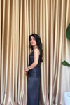 Lacivert Saten Takım