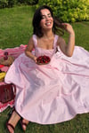 Prenses Kesim Poplin Elbise - Pembe