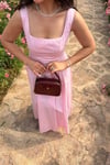 Prenses Kesim Poplin Elbise - Pembe