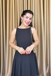 Sırt Detaylı Poplin Elbise - Siyah 
