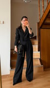 Siyah Blazer Pallazo Takım 