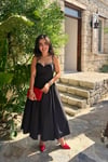 Siyah Korse Detaylı Midi Elbise