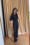 Yandan Fermuarlı Basic Tişört - Siyah