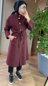 Aksesuar Detaylı Kuşaklı Trenç | Bordo