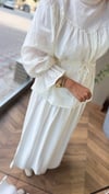 ALİNA Jakarlı Büzgü Detaylı Gömlek | Beyaz